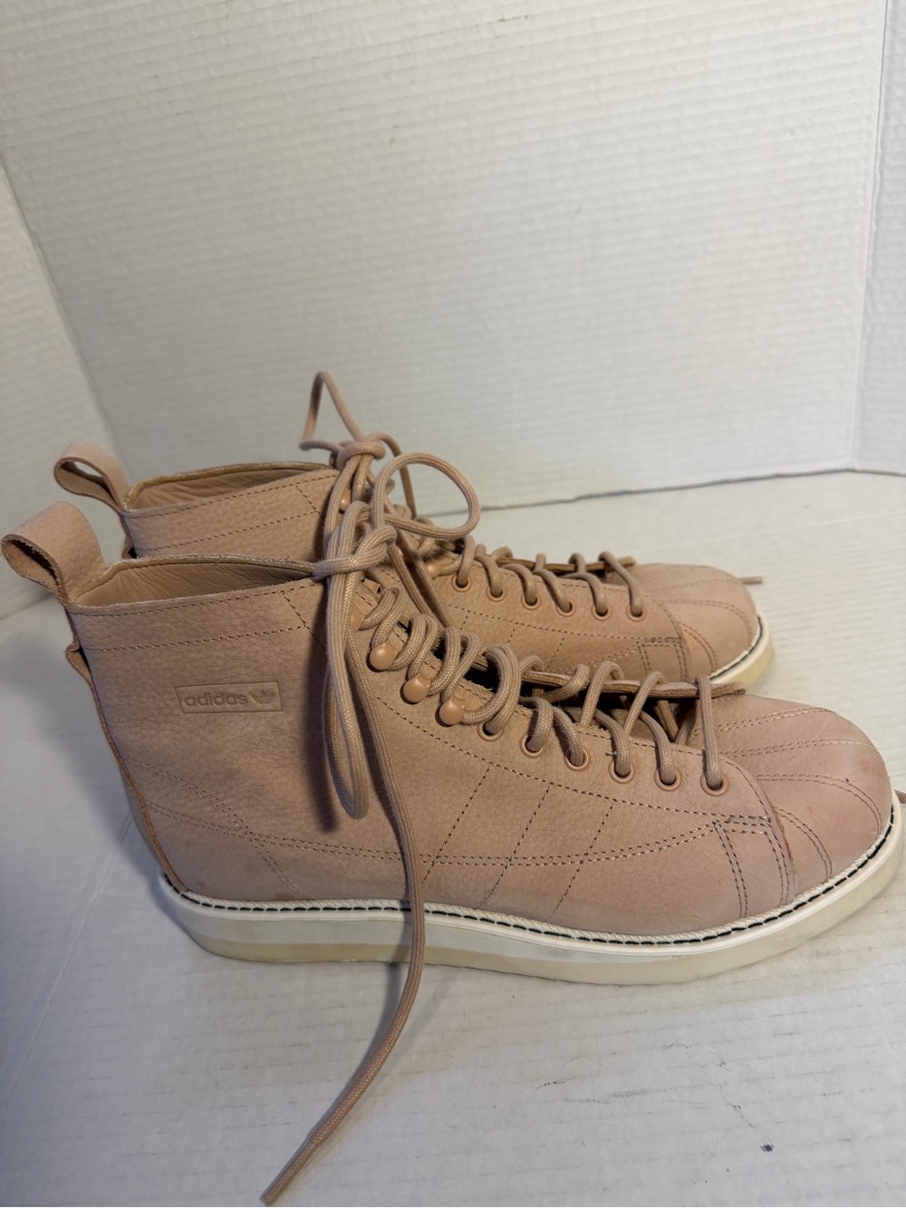 adidas Women’s Blush Pale Nude Lace-Up High-Top Boots 8.5